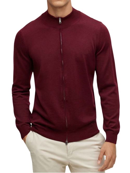 Cardigan con zip in 100% lana Hugo Boss | 50476347602